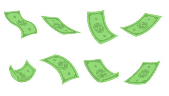 Dollars flying