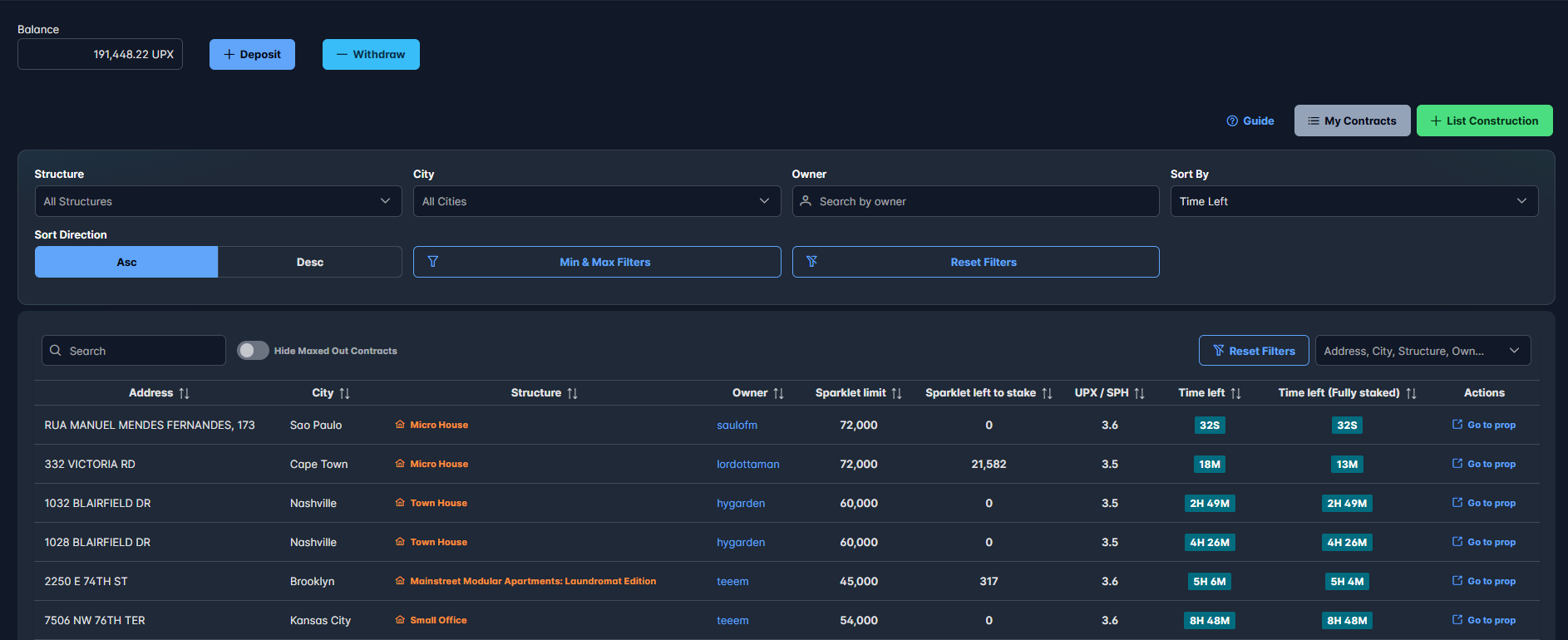 Sparklet Staking Hub